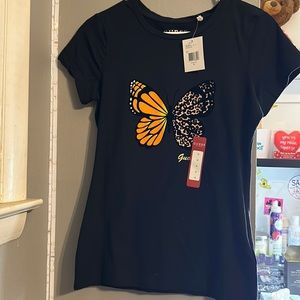 Black Guess butterfly shirt